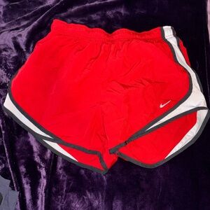 Nike Red and White Athletic Shorts Lightweight Design